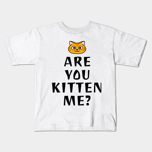 Cat funny humor slogan, cute aesthetic minimalist cat quote Kids T-Shirt by MarJul